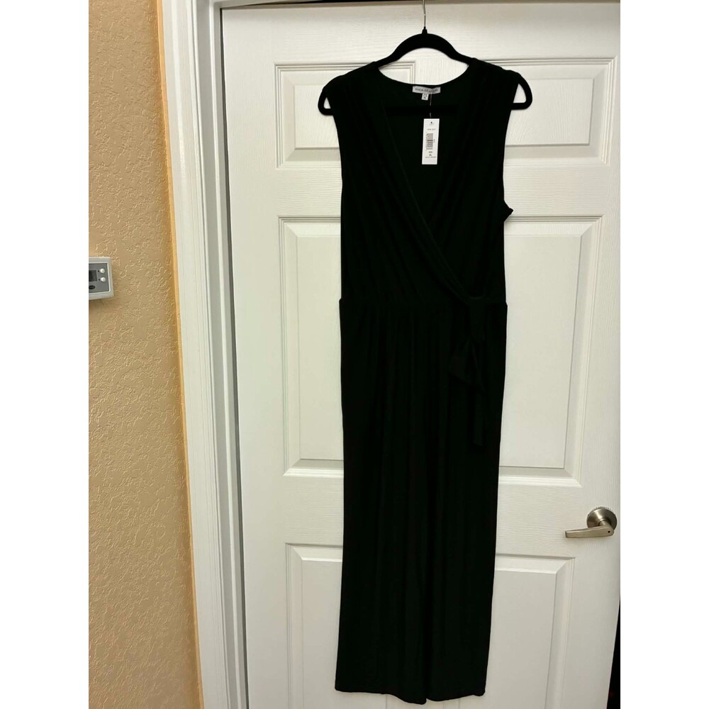 Annalee + Hope Black Jumpsuit XL Sleeveless Wrap Tie Waist‎ Wide Leg NWT